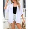 Clearlove Women's Chiffon Cardigan Sheer 3/4 Sleeve Open Front Wraparound Cover-Up Lightweight Cape Sleeve Beach - 2 of 4
