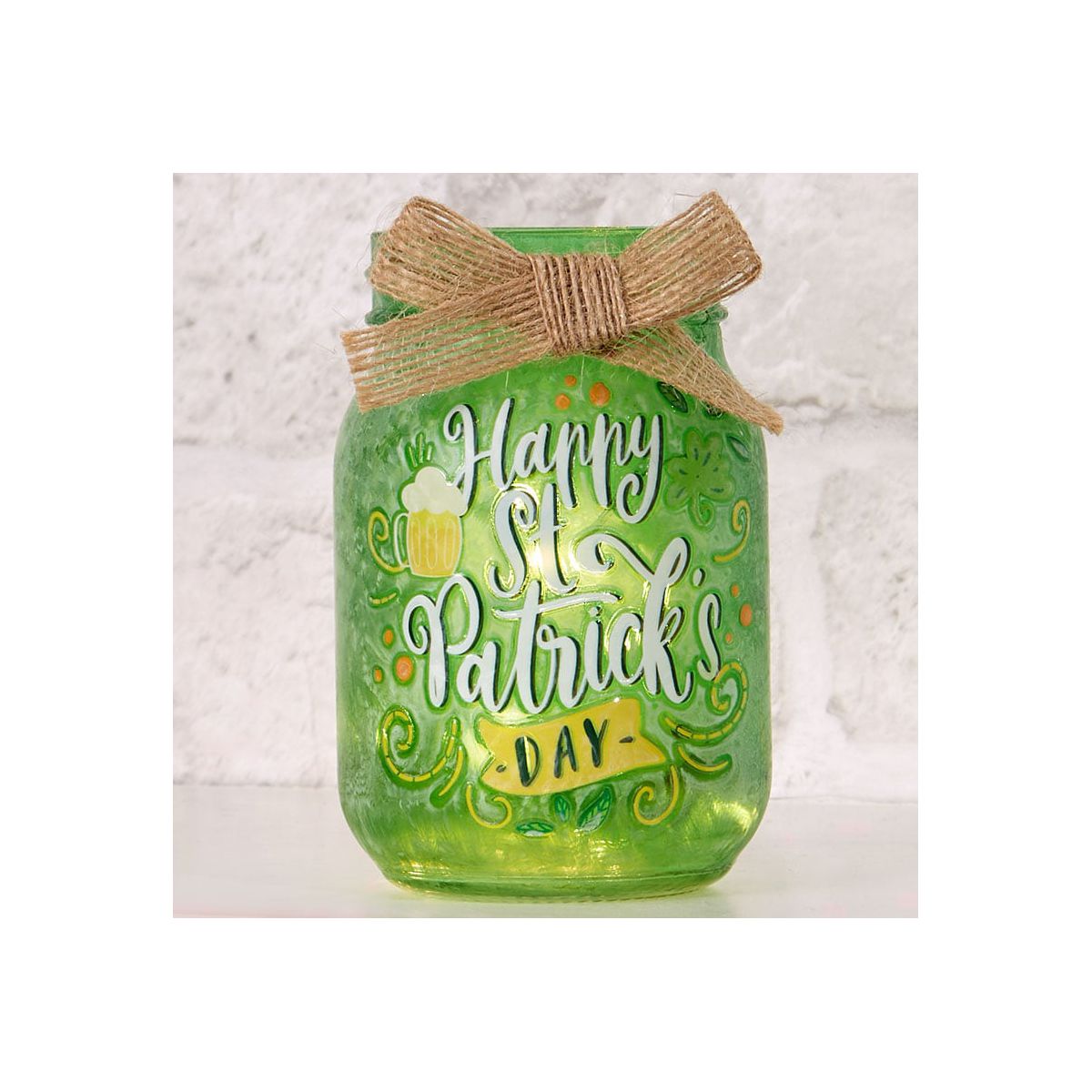 The Lakeside Collection St Patrick's or Valentine's Fairy Light Mason Jar - - thumbnail 6
