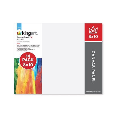 Kingart 8" x 10" 14ct Canvas Panel Board Value Pack