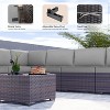 ALAULM Outdoor Patio Furniture Set Outdoor Sectional Rattan Sofa Set Brown Manual Wicker Patio Conversation Set with Cushions - 4 of 4