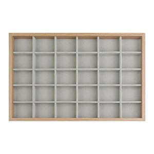 Unique Bargains Women's Wood Jewelry Tray with Removable Dividers for Drawers - 1 of 4