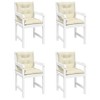 vidaXL Garden Lowback Chair Cushions 4 pcs Cream 39.4 in.x19.7 in.x2.8 in. Fabric - 4 of 4