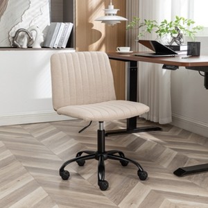 KWPZQEB Armless Office Desk Chair - Ergonomic Chair with Back Lumbar Support, Height Adjustable, Adjustable Swivel Computer Task Chair for Home - 1 of 4