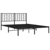 vidaXL Queen Metal Bed Frame with Headboard, Under Bed Storage, Noise Free, Black, No Mattress - 3 of 4