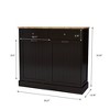 GlasFlength Decorative Storage Cabinet 2-Drawer and 2-Compartment Tilt-Out Trash Bin, for Kitchen and Living Room, Black, 39.37"*13.78"*35.34" - 3 of 4