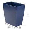 iDesign Set of 4 Small Rectangular Bathroom Trash Cans - Navy Blue, USA Made - 4 of 4