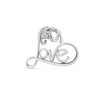 Haus of Brilliance Silver 1/10 Cttw Diamond Accented Open Heart with Love Pendant Necklace - 4 of 4