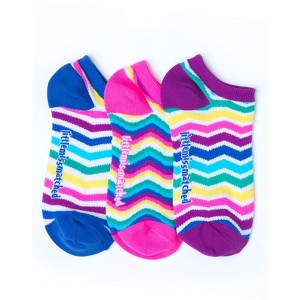 LittleMissMatched Wavy Stripes Liner Socks - 3 Socks (Adult 4-10) - 1 of 2