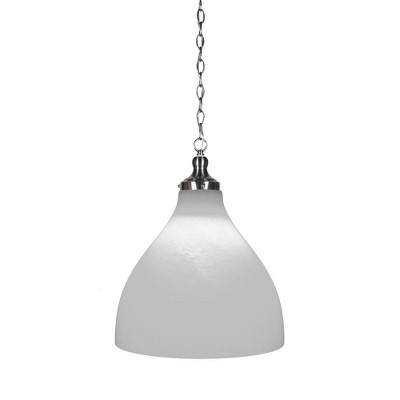 Toltec Lighting Juno 1 - Light Pendant in  Brushed Nickel with 16" White Marble Shade