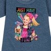 JoJo Siwa Just Have Fun! Graphic Short Sleeve Fleece Dress - Heather Navy - Medium - 2 of 4