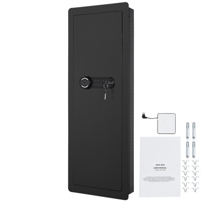 VEVOR 42.91" Tall Wall Gun Safe, 4-Tier Hidden Gun Safe with Keypad & Fingerprint, 3 Removable Shelves & 6 Key Holders