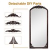 SpassWay Arch Solid Wood Accent Mirror Ornate Wall Mirror Vintage Full Length Mirror Walnut/White/Black/Charcoal/Weathered White - 4 of 4