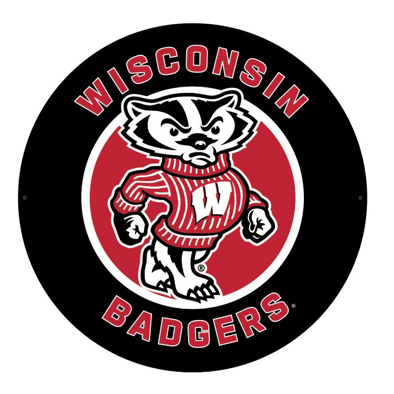 Evergreen Ultra-Thin Edgelight LED Wall Decor, Round, University of Wisconsin-Madison- 23 x 23 Inches Made In USA, 1 of 7
