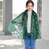 Anna-Kaci Women's Elegant Floral Embroidered Sheer Scarf with Lightweight Textured Fabric Overlay for Sophisticated Style - 4 of 4