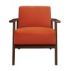 Velvet Upholstered Accent Chair with Solid Wood Frame and Cushioned Seat and Back for Living Room - 3 of 4