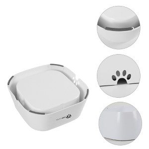 ANYPET No-Spill Dog Water Bowl, Anti-Splash Pet Slow Drinking Water Feeder, Spill Proof Travel Bowls for Large Medium Small Dogs and Cats, White  - 1 of 4