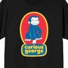 Curious George TV Red Character Circle Adult Black Crew Neck Short Sleeve T-shirt - 2 of 4