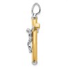 Black Bow Jewelry 14k Two Tone Gold, Polished Crucifix Pendant, 21 x 40mm - 2 of 4