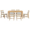 Homy Casa 7-Piece Wooden Dining Table Set with 6 Upholstered Chairs, Natural Finish - 4 of 4