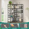 5-Tier L-Shaped Corner Bookcase, Industrial Tall Bookshelf with Storage, Heavy-Duty Metal Frame for Living Room, Bedroom, Home Office - 4 of 4