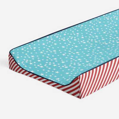 Bacati - Space Multicolor Boys Cotton Blue Stars Changing Pad Cover