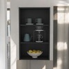 Alilang 12.00 Inch Modern Black Open Shelf Storage Unit with Three Spacious Compartments - Black - 2 of 4