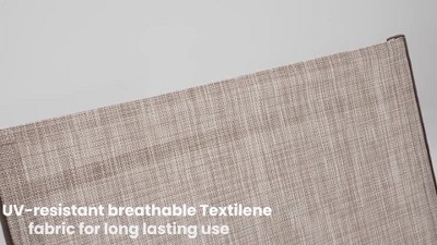 Ergonomic Outdoor Aluminum Lounge Set with Adjustable Chairs & Side Table - Brown