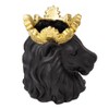 Sagebrook Home 7" Polyresin Wide Lion With Crown: Gold Accent, Indoor Tabletop Decorative Planter - 3 of 4