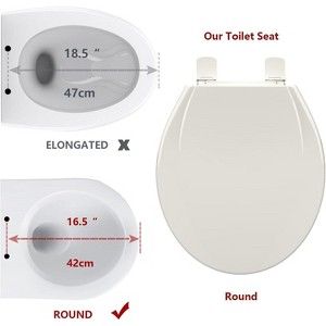 19" Elongated Toilet Seat, Slow Close Toilet Cover Seat with Toddler Seat Built in, PP Material, Easy Install and Clean, - 1 of 4