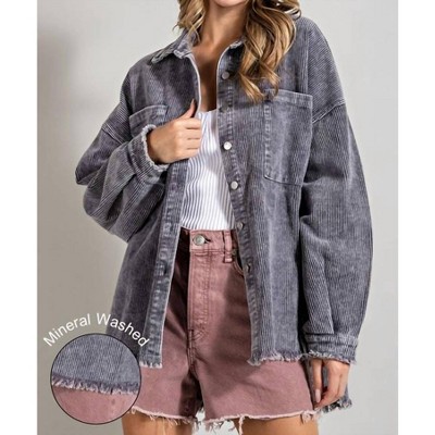 Women's MINERAL WASHED SHACKET - Plus - ee:some 1X