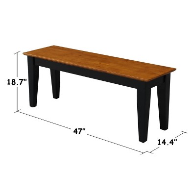 Elegant Shaker-Inspired Dual-Tone Bench in Black and Cherry
