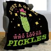 Glam Style Hypoallergenic Flannel Throw Blanket with Pickle Design, Fun & Cute Pickle Lover's Comfort Throw, Christmas Gift. - 2 of 4