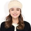 Anna-Kaci Women's Knitted Newsboy Cap with Braided Cable Pattern and Stylish Brim Design - 2 of 4