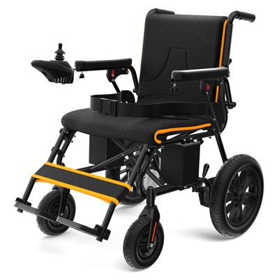 KERDOM Electric Wheelchairs for Adults Lightweight Foldable, 500W Dual Motors Power Wheelchair, All Terrain Travel, Orange