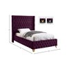 Meridian Furniture,Savan Velvet Bed - 4 of 4