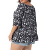 Women's Plus Size Floral Off Shoulder Half Sleeve Crew Neck Ruffle Tiered Vacation Summer Blouse - Agnes Orinda - 4 of 4