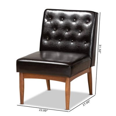 High Back Brown Wood and Cane Arm Chair