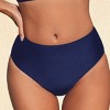 Women's Chic Navy High-Waisted Bikini Bottoms- Cupshe - 4 of 4