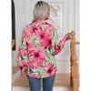 Floral Print Blouse Long Sleeve Button Down Shirts Casual Dressy Blouse Shirts Tops - 2 of 4