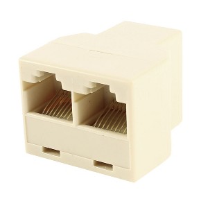 Unique Bargains RJ45 8P8C Female to 2 Ports Female Y Shape Enternet Adapter Connector - 1 of 4