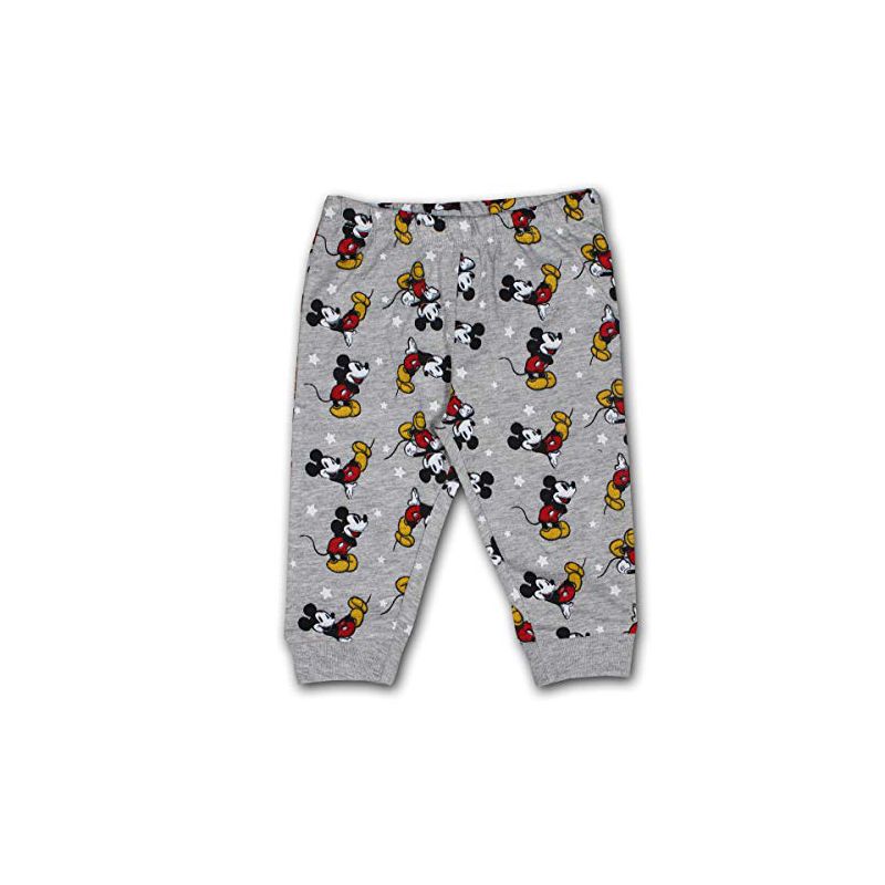 Disney Boy's 3-Pack Mickey Mouse Short Sleeve Baby Bodysuit Creeper, Jogger Pants and Bandana Bib Set for infant, 3 of 5