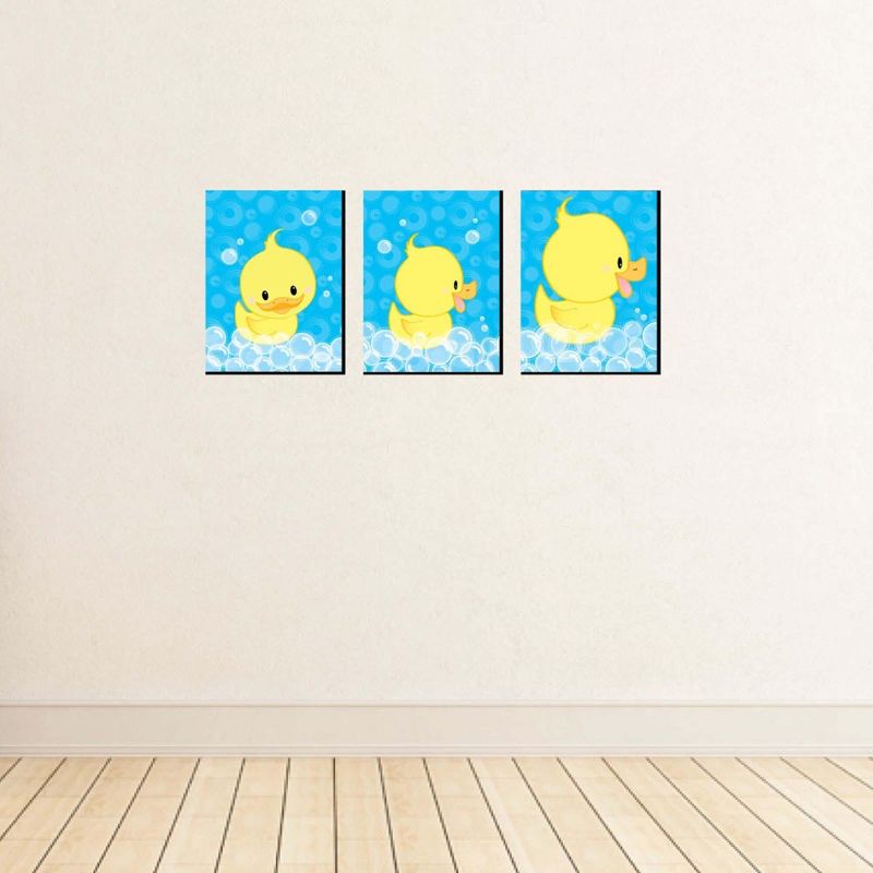 Big Dot of Happiness Ducky Duck - Rubber Ducky Nursery Wall Art and Kids Room Decorations - Gift Ideas - 7.5 x 10 inches - Set of 3 Prints, 3 of 8