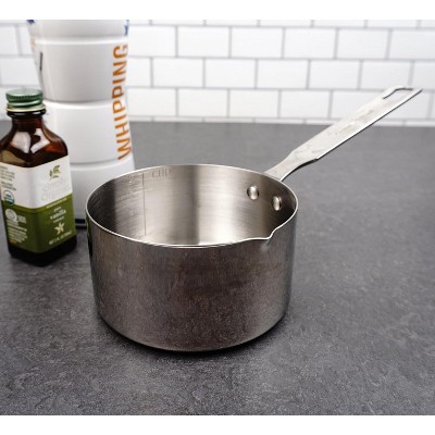 RSVP Stainless Steel 2-Cup Measuring Pan with Long Handle