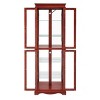 6-Tier Lighted Glass Display Cabinet with Adjustable Shelves and Wood Frame, Curio Storage Case for Living Room or Kitchen-3irtyhousy - 3 of 4