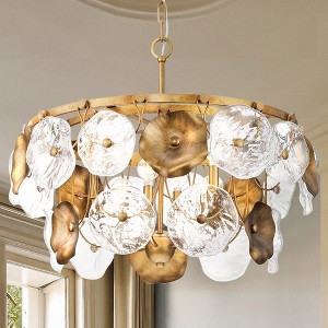 Urban Ambiance Luxury Vintage Indoor Chandelier,  20-1/2''H x 27"W x 27''D,  Gold Ombre Finish, UHP5020 - 1 of 4