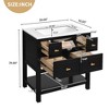PAGED 30" Bathroom Vanity with Ceramic Sink,Bathroom Sink Cabinet  with 5 Drawers for Bathroom - 3 of 4