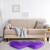 PiccoCasa Bedroom Double Heart Shaped Soft Faux Sheepskin Fur Plush Area Floor Mat 1 Pc - 3 of 4