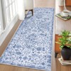 Coucheta Vintage Washable Area Rug, Low Pile Carpet, Non-Slip Rubber Backing, Soft Distressed Flower Accent Rug for Living Room, Bedroom, Office - 3 of 4