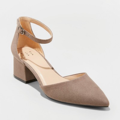 taupe closed toe heels