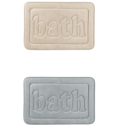REGALWOVEN Memory Foam Water Absorbent Quick Dry Non-Skid Bottom Soft Bath Mats 2 Pcs